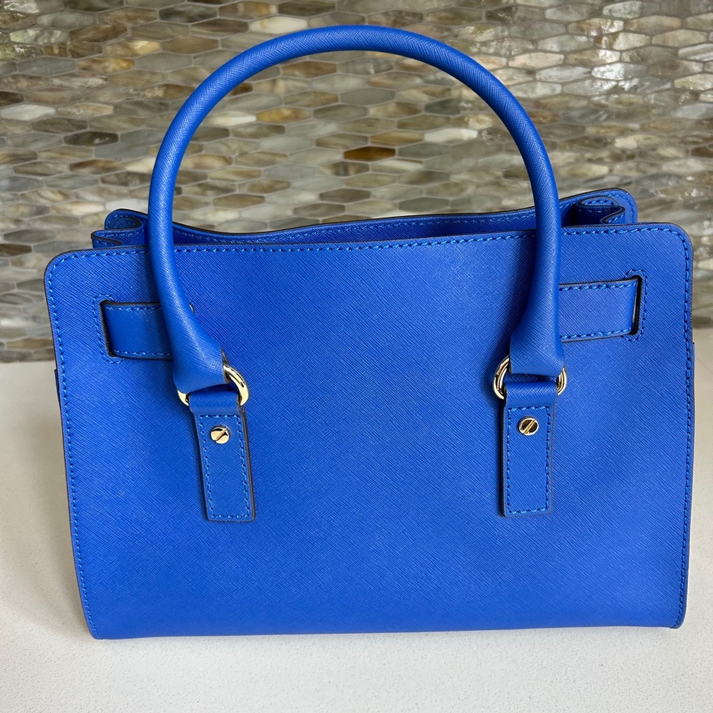 Michael Kors Sapphire Hamilton Satchel with Gold Hardware - Picture 7 of 9